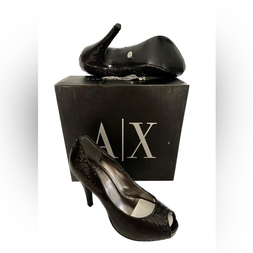NEW ARMANI EXCHANGE Sequin Peep Toe Pum , Size 7.5